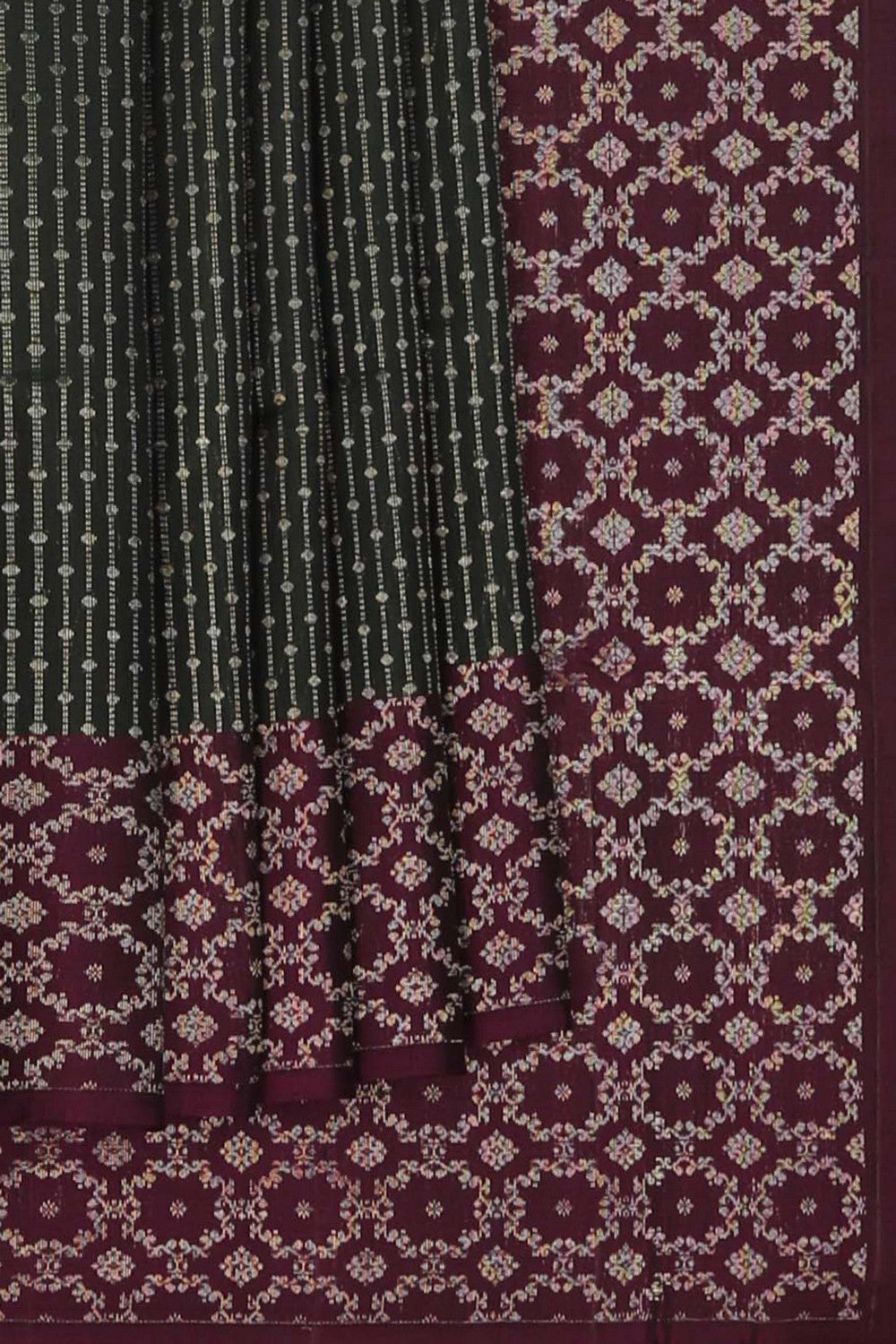 Image of South Silk Bottle Green Saree